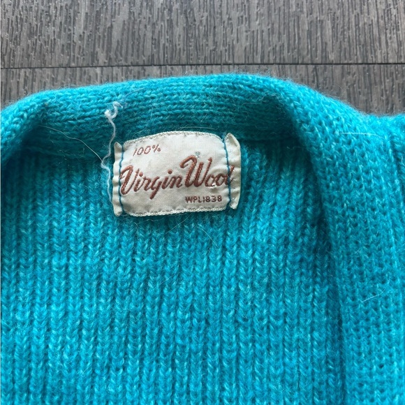 Teal Button-Up Women's Sweater - Picture 2 of 5